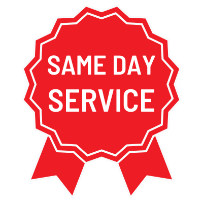 Same day service badge